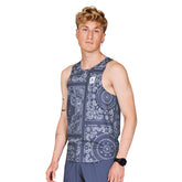 Saysky Paisley Combat Singlet, Blue Paisley AOP